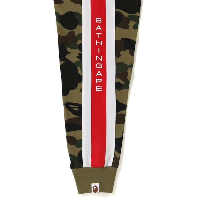 BAPE Logo Tape 1st Camo Long Sleeve Tee Green