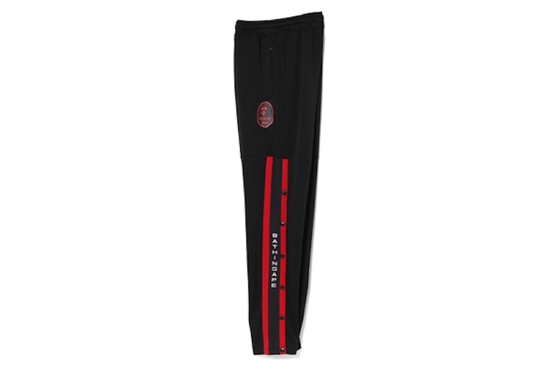 BAPE Logo Tape Jersey Pants Black
