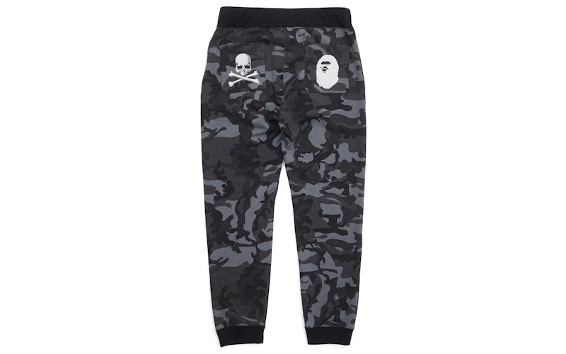 BAPE X MMJ Color Camo Sweatpants Black