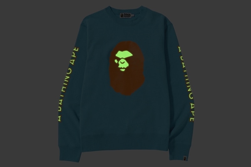 BAPE Mad Face Wide Crewneck Sax