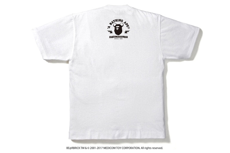 BAPE Medicom Toy Bearbrick Milo Shark Tee White/Brown