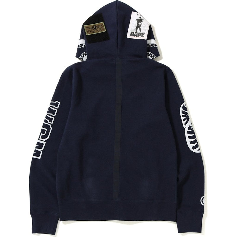 BAPE Military Shark Full Zip Hoodie Navy