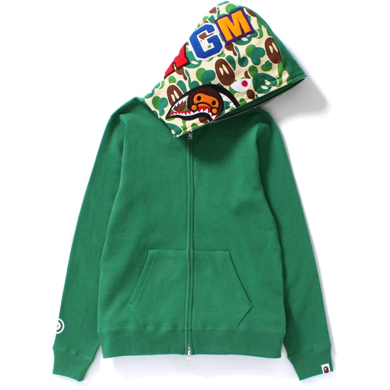 BAPE Milo Camo Milo Shark Full Zip Hoodie (Ladies) Green