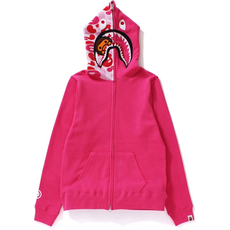 BAPE Milo Camo Milo Shark Full Zip Hoodie (Ladies) Pink