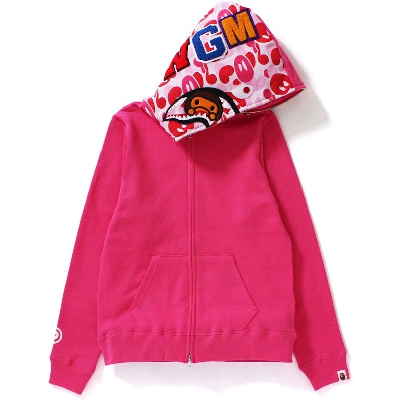 BAPE Milo Camo Milo Shark Full Zip Hoodie (Ladies) Pink