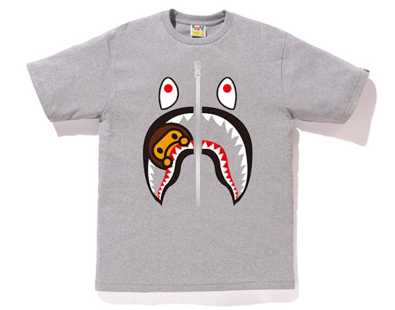 BAPE Milo Shark Face Tee Gray