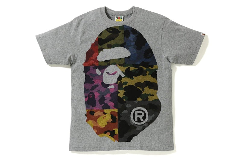 BAPE Mix Camo Big Big Ape Head Tee Grey