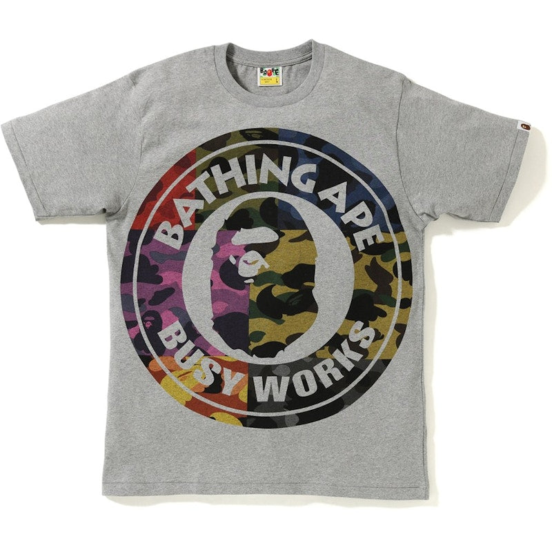 BAPE Mix Camo Big Busy Works Tee Grey