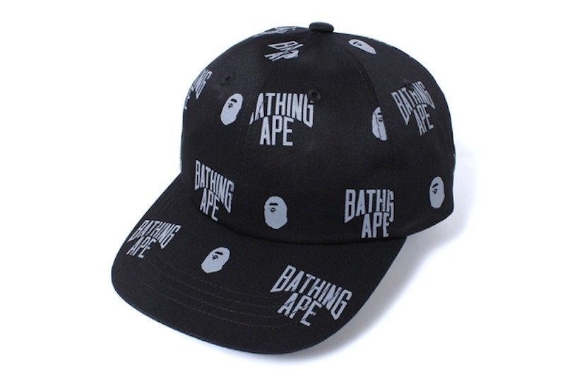 BAPE Monogram Panel Cap Black