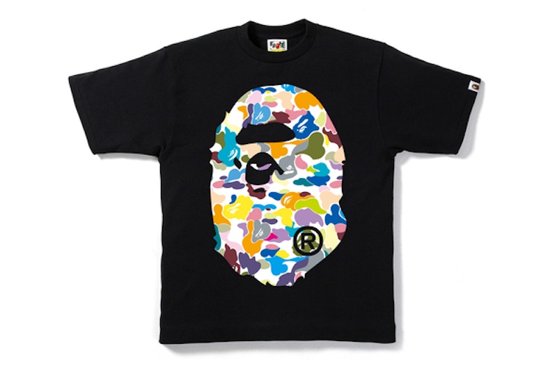 BAPE Multi Camo Big Ape Head Tee Black