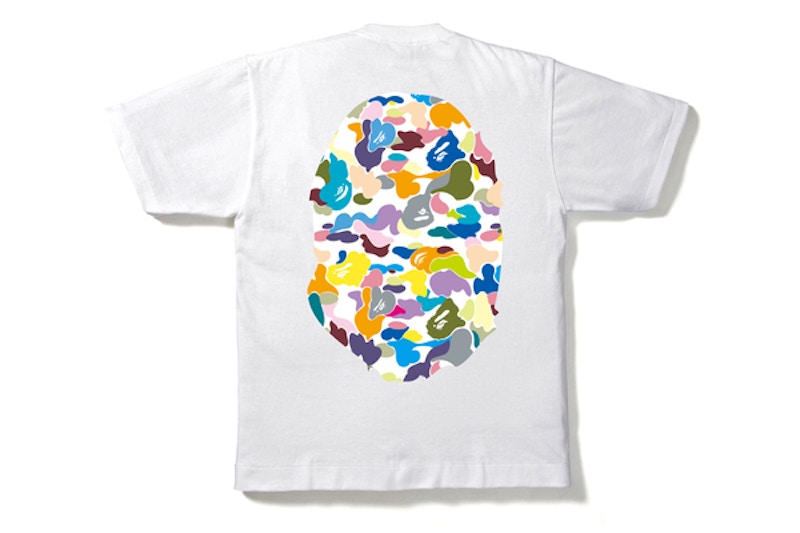 BAPE Multi Camo Big Ape Head Tee White
