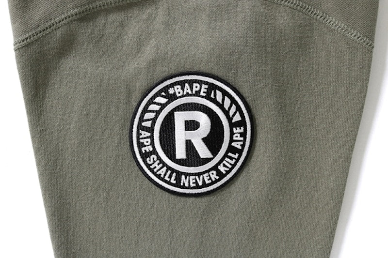 BAPE Multi Emblem Oversized Crewneck (Ladies) Olive Drab