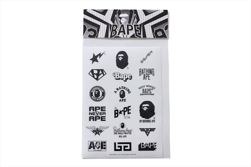 BAPE Multi Logo Sticker Set White/Black