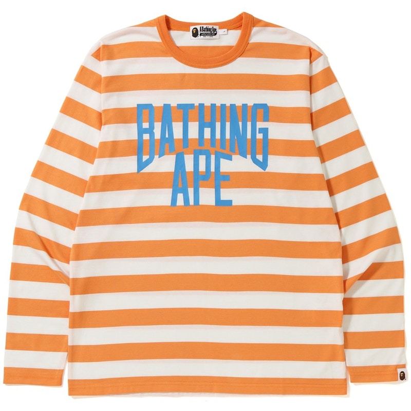 BAPE NYC Logo Hoop Long Sleeve Tee Orange