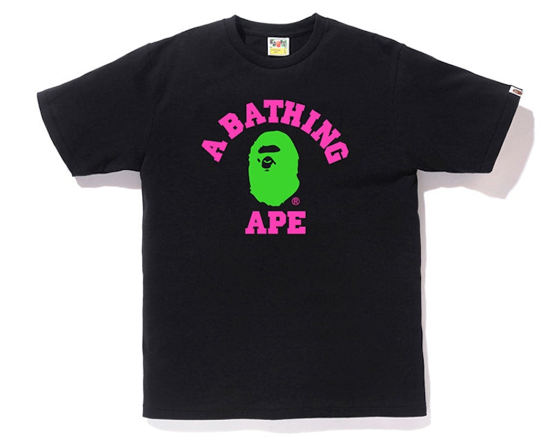 BAPE Neon College Tee Black/Green