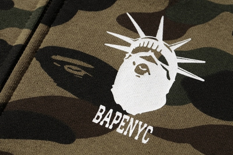 BAPE Nyc 1st Camo Full Zip Hoodie Green Camo