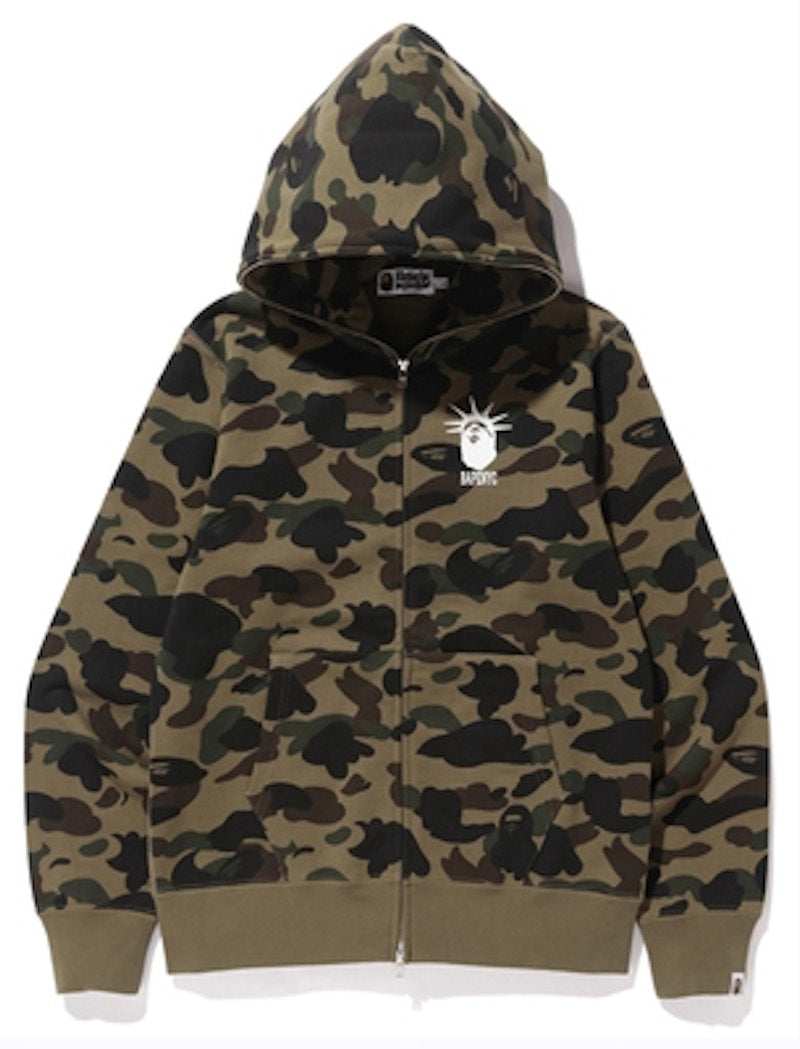 BAPE Nyc 1st Camo Full Zip Hoodie Green Camo