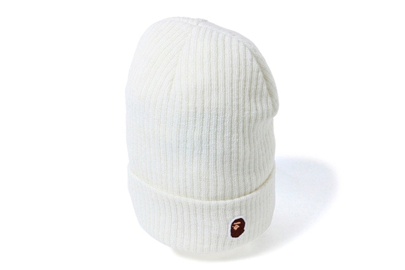 BAPE One Point Knit Cap White