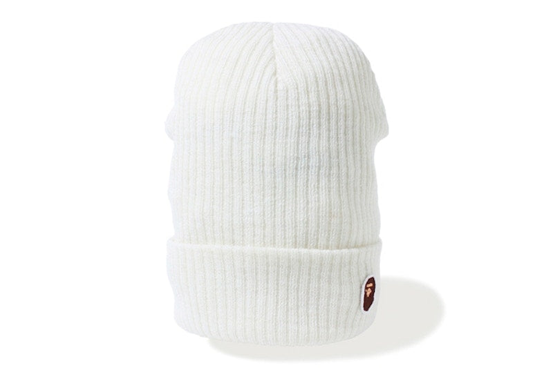 BAPE One Point Knit Cap White