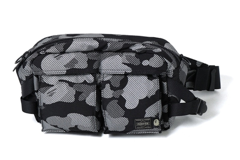 BAPE Porter Reflection Camo Waist Bag Black/Gray