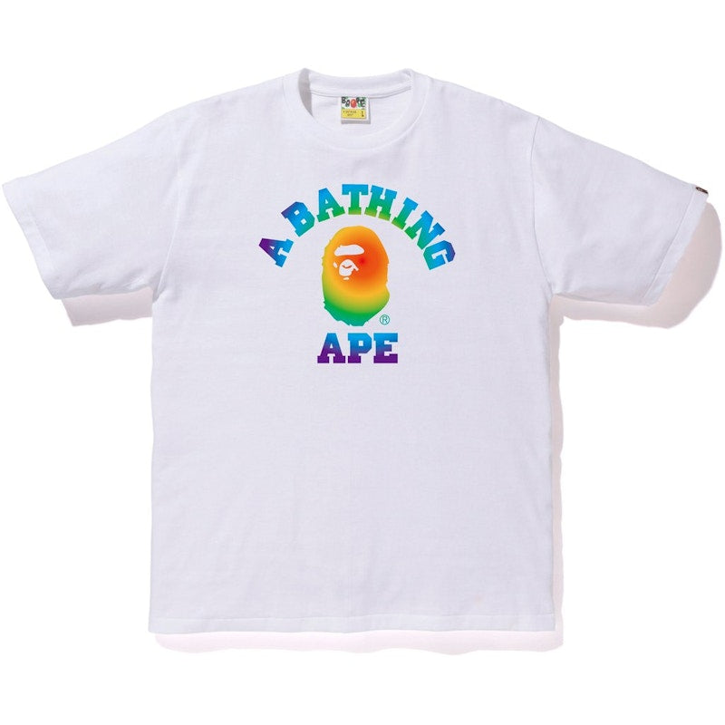 BAPE Rainbow College Tee White