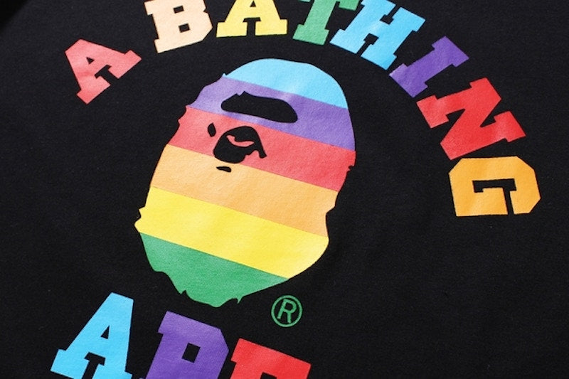 BAPE Rainbow College Trim Tee (Ladies) Black