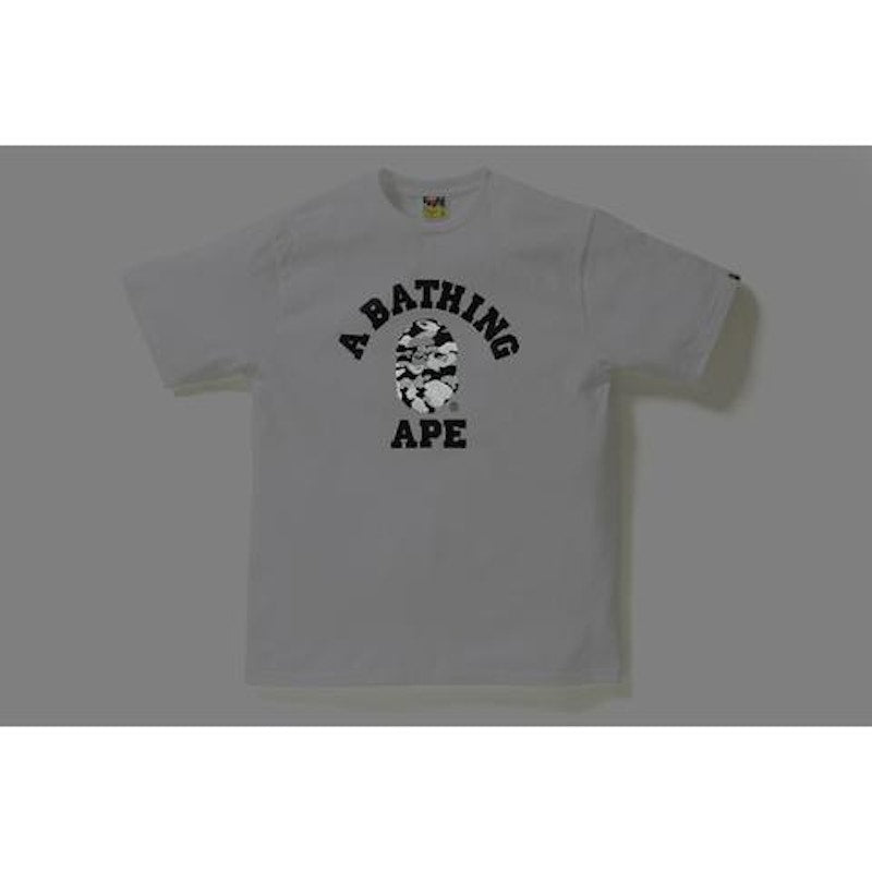 BAPE Reflection Camo College Tee Tee White/Black