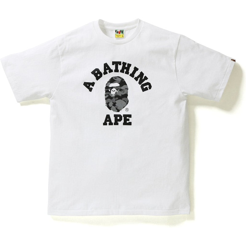BAPE Reflection Camo College Tee Tee White/Black