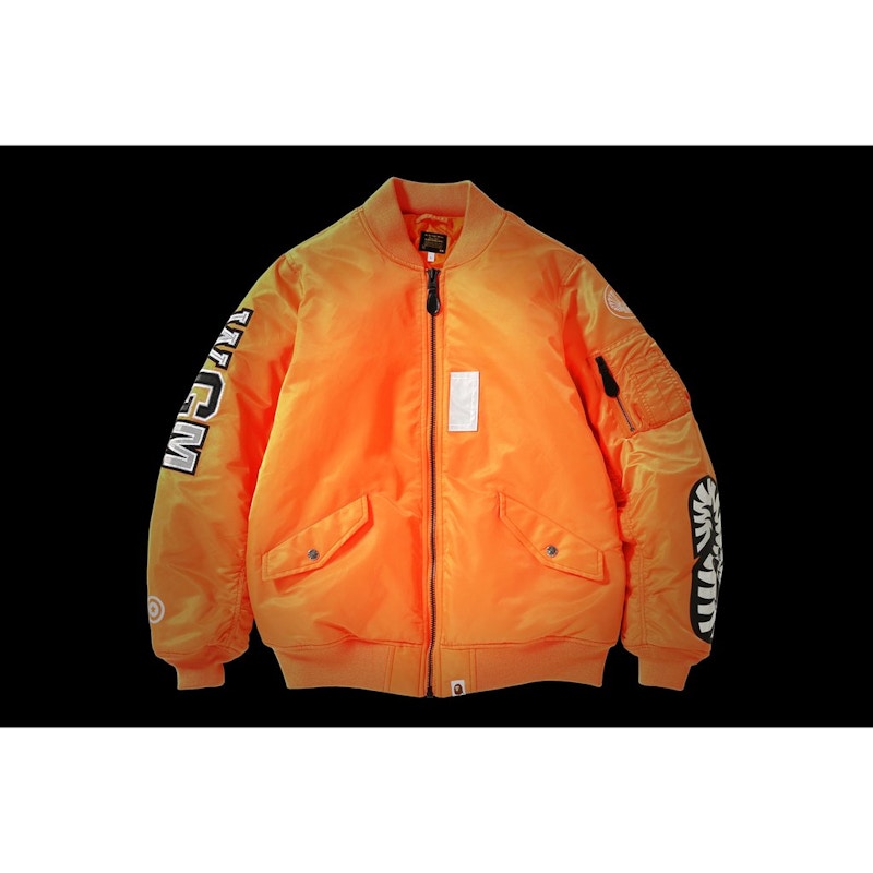 BAPE Reflector Shark MA-1 Orange