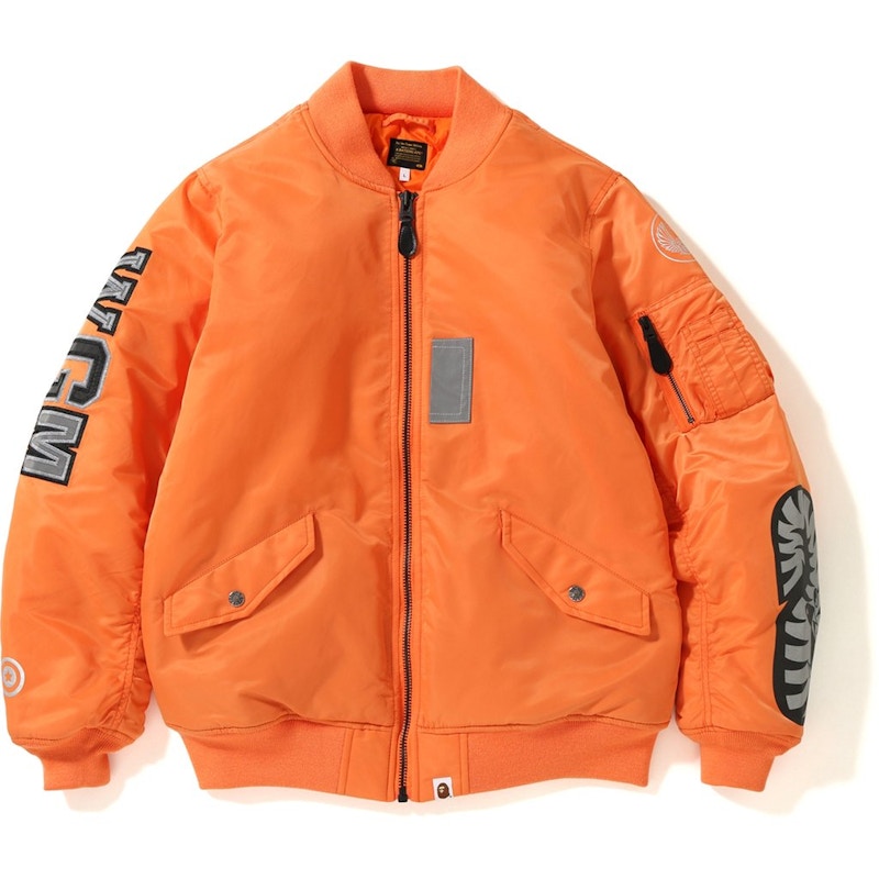 BAPE Reflector Shark MA-1 Orange