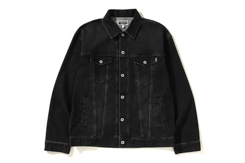 BAPE Relaxed Shark Hoodie Denim Jacket Black