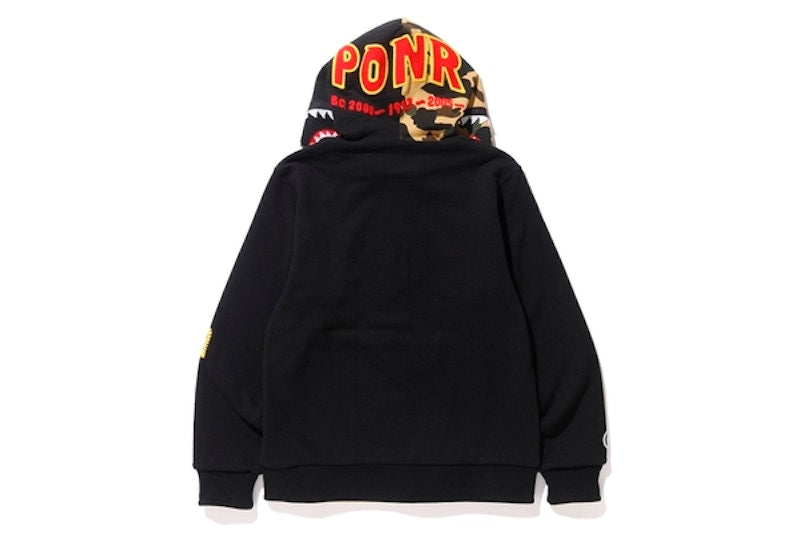 BAPE Reversible Shark Full Zip Hoodie Black/Yellow Camo