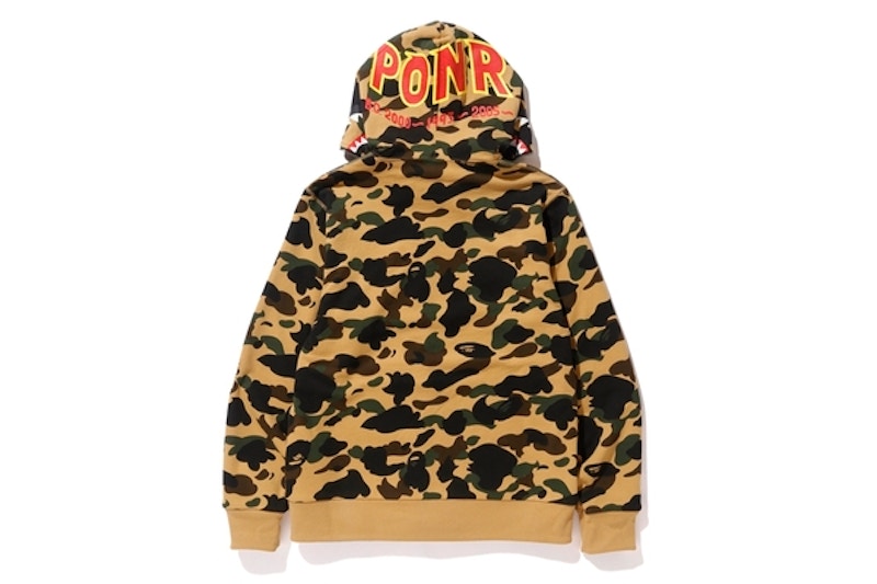 BAPE Reversible Shark Full Zip Hoodie Black/Yellow Camo