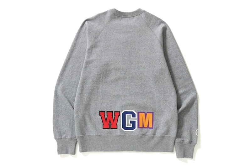 BAPE Shark Metal Zip Crewneck Grey