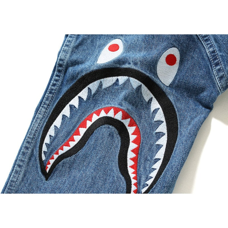 BAPE Shark Embroidery Denim Jacket Jacket Indigo