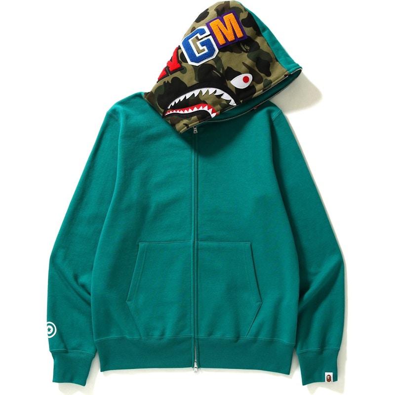 BAPE Shark Full Zip Hoodie Green