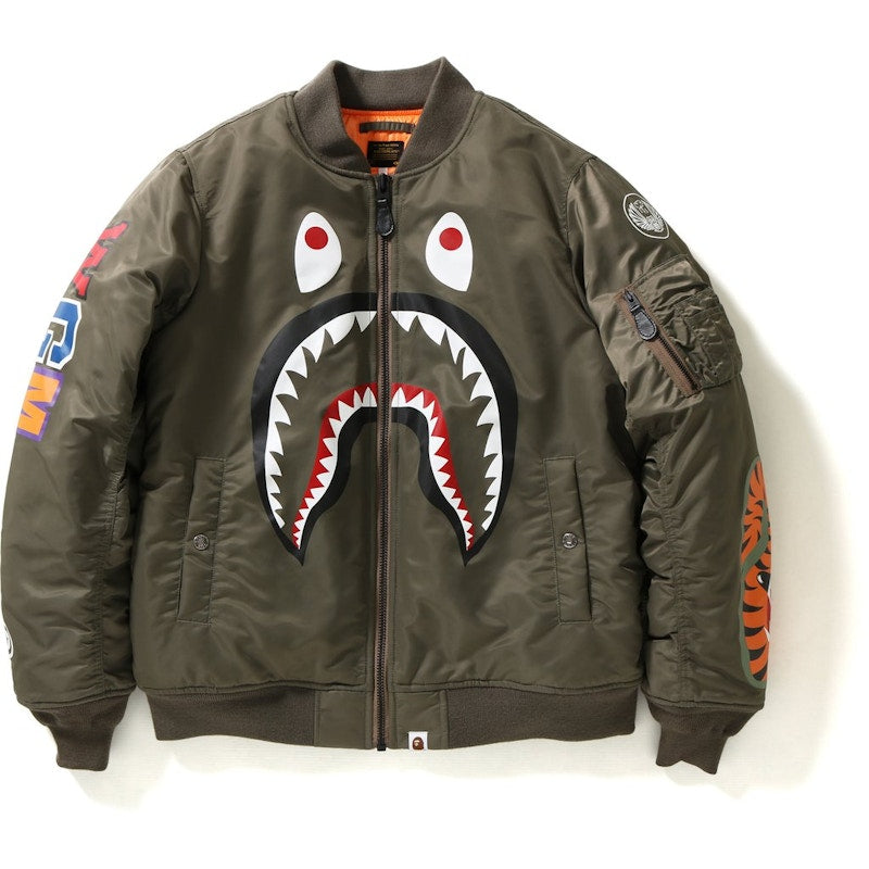 BAPE Shark Ma-1 Ma-1 Olive