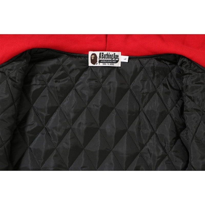 BAPE Shark Sweat Varsity Hoodie Jacket Red/Grey