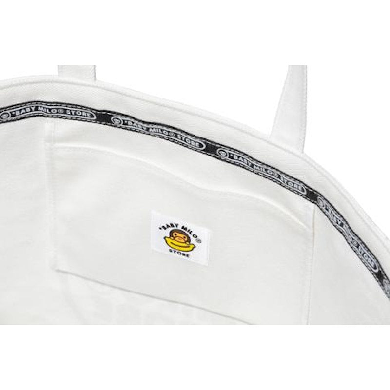 BAPE Shoulder Eco Tote 16oz Canvas White