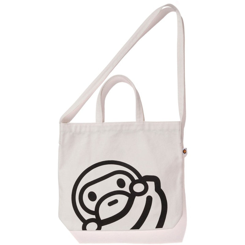 BAPE Shoulder Eco Tote 16oz Canvas White