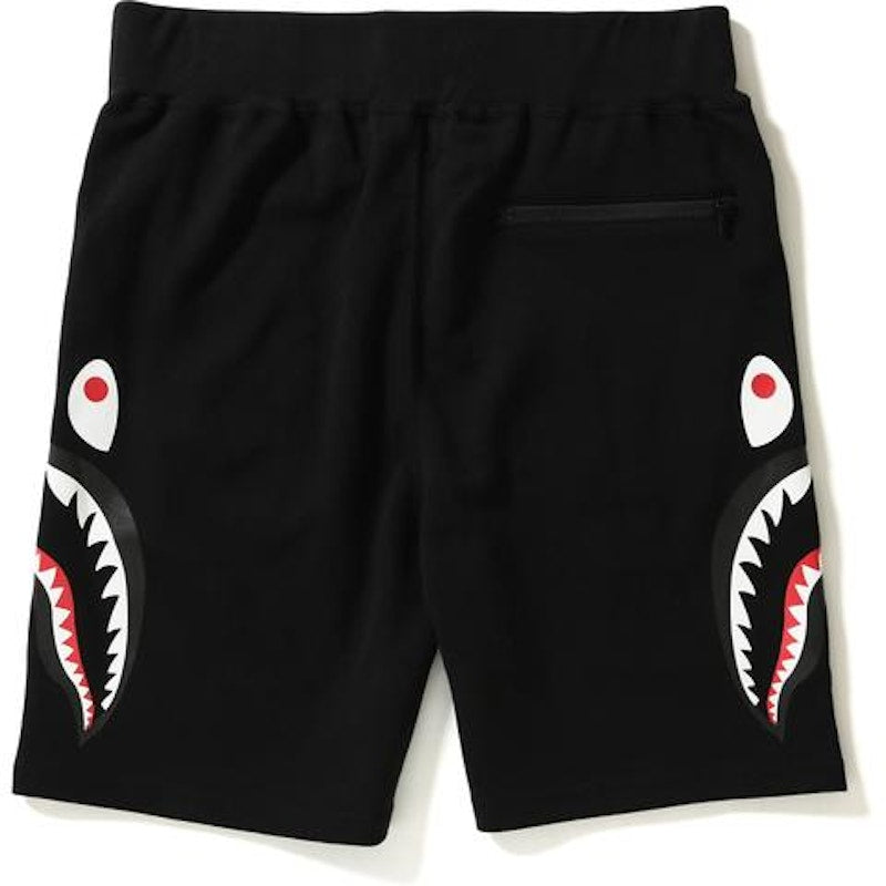 BAPE Side Shark Double Knit Sweat Shorts Black