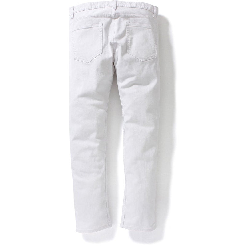 BAPE Slim Color Stretch Pants Pants White