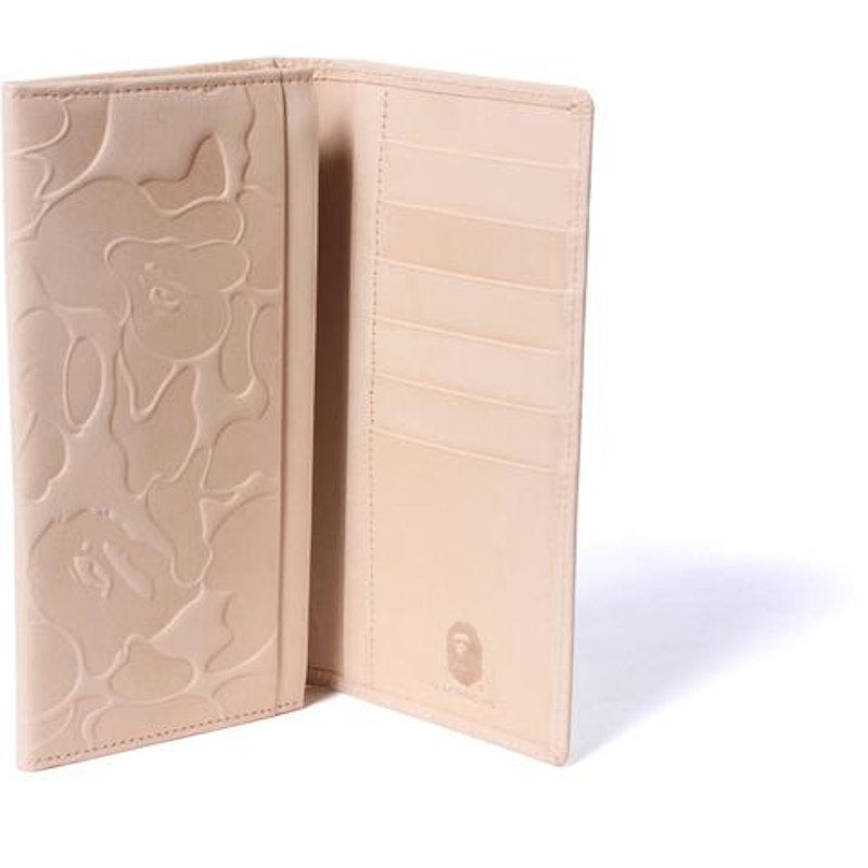 BAPE Solid Abc Leather Long Wallet Wallet Beige