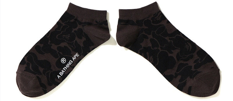 BAPE Solid Camo Jacquard Ankle Socks Black