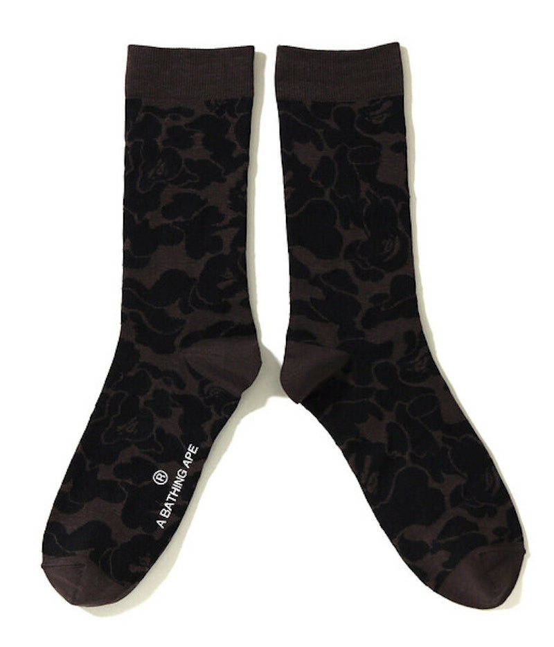 BAPE Solid Camo Jacquard Socks Black