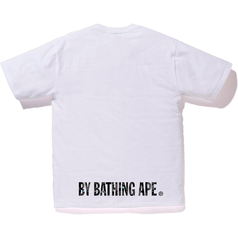 BAPE Space Camo Ape Face on Bapesta Tee White