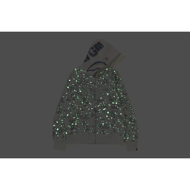 BAPE Space Camo Shark Full Zip Hoodie White