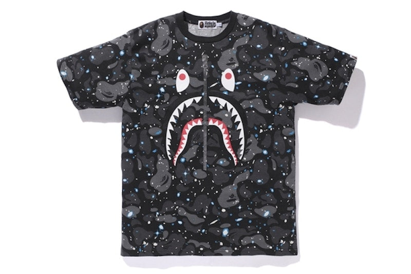 BAPE Space Camo Shark Tee Black