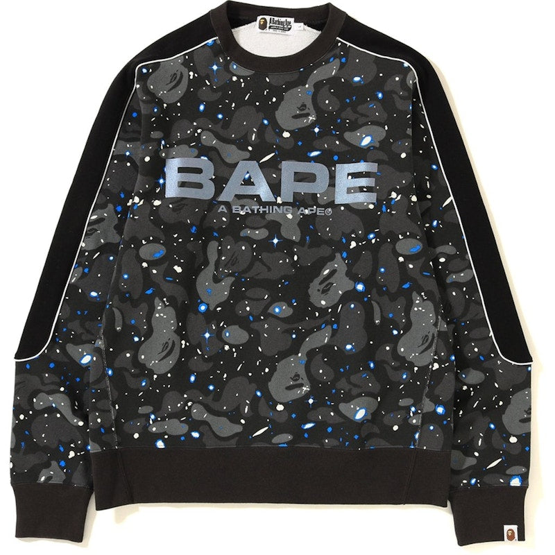 BAPE Space Camo Wide Crewneck Black