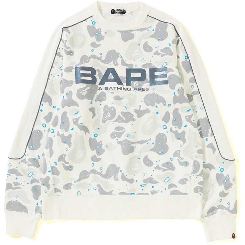 BAPE Space Camo Wide Crewneck White
